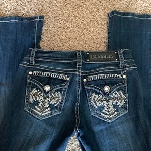 L.A. Idol jeans.Size 3,tag states 34 inseam.  Professionally hemmed to 28 inseam